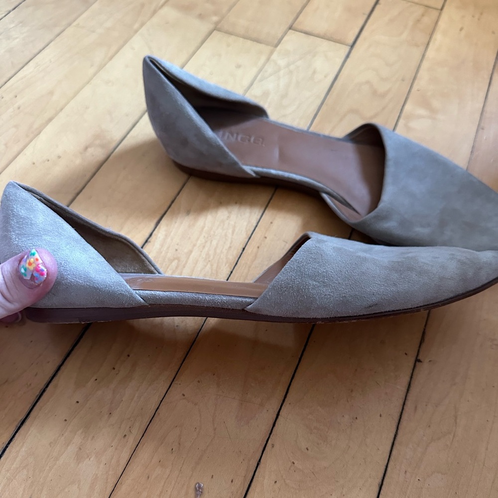Vince grey suede flats